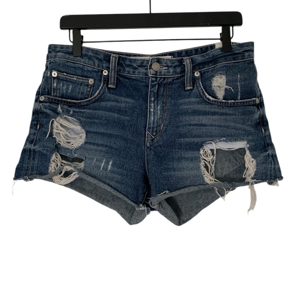 Lovers + Friends size 27 blue destroyed distressed denim summer casual shorts